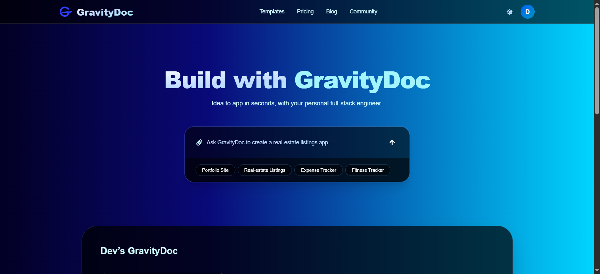 GravityDoc AI App Builder